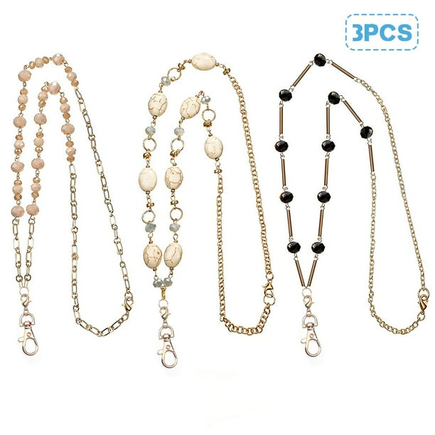 3 Pieces Beaded Badge Lanyard Necklace with 6 Waterproof Name Card Holder Stainless Steel ID Holder Necklace for Women Men Black, Gray, Silver Retractable Badge Reel Lanyard with ID Holder 3 Pieces Beaded Badge Lanyard Necklace with 6 Waterproof Name Card Holder Stainless Steel ID Holder Necklace for Women Men Black, Gray, Silver Retractable Badge Reel Lanyard with ID Holder